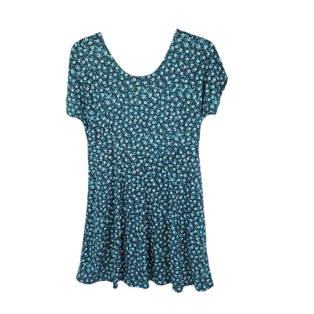 Ms Conduct Dress Womens Large Vintage Fit Flare Floral Knee Short Sleeve Skater